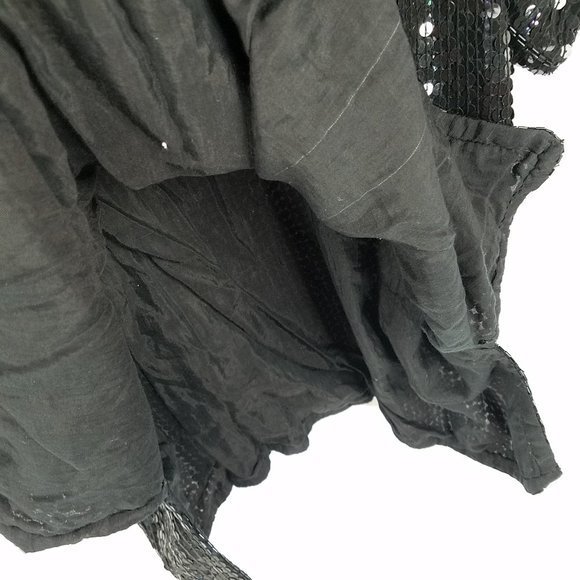 Design Assets Women top black silk lined beaded and sequined VTG 2X‎ - Picture 6 of 8